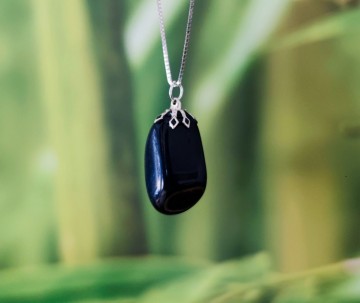 Regenboog obsidiaan hanger