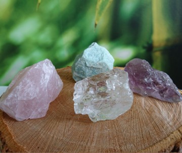 Waterkristal set amathist bergkristal aventurijn rozenkwarts