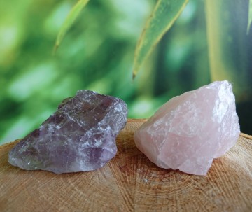 Waterkristal set amathist rozenkwarts